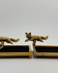 Vintage Brass Fox Trinket Dish-A Pair