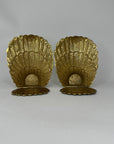 Vintage Brass Peacock Bookends – Regal Fan Tail Pair