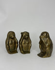 Vintage Brass wise Monkeys- A Set of Three