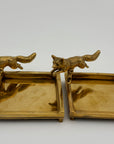 Vintage Brass Fox Trinket Dish-A Pair