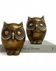 Pair of Vintage Brass Owl Bookends