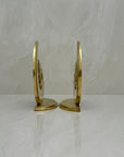 Vintage Brass Bookends of Girl Sleeping in Moon- A Pair