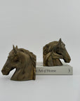 Vintage Brass Horse Head Mother and Foal Bookends-A Pair