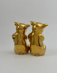 Pair of Vintage Brass Laughing Pig Figurines