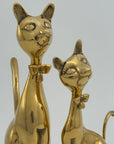 Vintage Brass Cats with Bow tie-A Pair