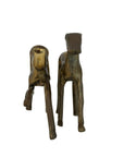 Vintage Mid-Century Brass Greyhound Dogs – Playful Pair of Sculptures