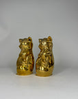 Pair of Vintage Brass Laughing Pig Figurines