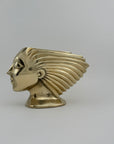 Rare Vintage Dolbi Cashier Brass Woman Head Sculpture – Flowing Hair Bust, 10 lbs