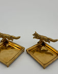 Vintage Brass Fox Trinket Dish-A Pair