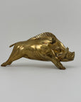 Vintage Brass Warthog Sculpture – Large & Substantial 14” Statement Piece (4.4 lbs)