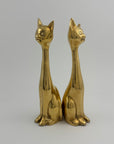Slim MCM Vintage Brass Cats-A Pair