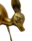 Vintage Mid-Century Modern Brass Fawn Sculpture – Graceful Grazing Deer | Hollywood Regency Animal Figurine |12.75 Inches tall