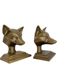 Vintage Brass Fox Head Bookends – The Clever Companions
