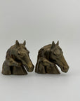 Vintage Brass Horse Head Mother and Foal Bookends-A Pair