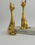 Slim MCM Vintage Brass Cats-A Pair