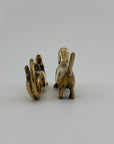 Vintage Brass Dachshund Dogs Affirmation/Note Holder-A Pair