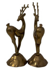 Vintage Brass Reindeer Sculptures – Pair