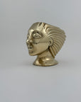 Rare Vintage Dolbi Cashier Brass Woman Head Sculpture – Flowing Hair Bust, 10 lbs