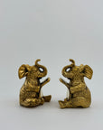 Vintage Brass Elephants Bookends-A Pair