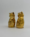 Pair of Vintage Brass Laughing Pig Figurines