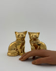 Small Vintage Brass Cat Figurines-A Pair