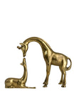 Vintage Brass Giraffe Duo – Mother and Baby Figurines