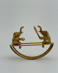 Vintage Brass Figurine of Elephants Enjoying a Tennis Match on a Teeter-Totter