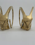 Vintage Brass Rams with Curled Horns-A Pair