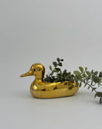 Vintage Brass Duck Stash Pot