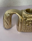 Vintage Brass Trojan Horse Candlestick Holders-A Pair