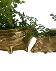 Pair of Vintage Brass Conch Shell Planters