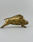 Vintage Brass Warthog Sculpture – Large & Substantial 14” Statement Piece (4.4 lbs)