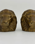 Vintage Brass Lion Bookends- A Pair