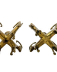 Exceptional Pair of Vintage Four-Headed Ram Brass Candleholders – MCM Sculptural Decor | Hollywood Regency Masterpieces