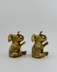 Vintage Brass Elephants Bookends-A Pair