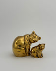 Vintage Brass Mama Bear with Cub- Two Piece Set