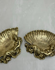 Vintage Brass Feminine Decor Italian Trinket Dish-A Pair