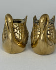 Pair of Vintage Brass Swan Candlestick Holders- Mid-Century Taper Candle Holders