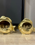 Pair of Vintage Brass Fish Ashtrays – His & Hers– Mid Century Modern Hollywood Regency Coastal Decor