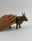 Vintage Brass Longhorn Bull Sculpture – 7.5” Long, 5.75” Horn Span, 4.75” Tall – Western-Southwestern-Texas Ranch Décor