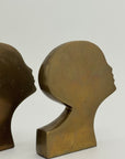 Rare Mid-Century Modern Brass Kissing Profile Sculptures-A Pair
