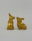Vintage Brass Romeo and Juliet Pigs-A Pair