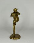 Vintage San Pacific Brass Baseball Pitcher Figurine | Solid Brass Sports Statue, Made in Taiwan