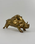 Vintage Brass Warthog Sculpture – Large & Substantial 14” Statement Piece (4.4 lbs)