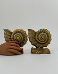 Pair of Vintage Brass Shell Bookends – Coastal Luxe Hollywood Regency