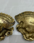 Vintage Brass Feminine Decor Italian Trinket Dish-A Pair