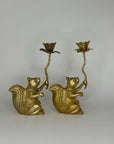 Brass/Bronze Squirrel Candleholders-A Pair
