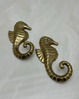 Vintage Brass Seahorse Hooks-A Pair by Hallmark