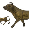 Vintage Brass Bull Figurines – Pair of Mid-Century Modern Bulls