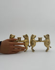 Vintage Brass Pig Candleholders-A Pair
